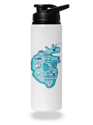 Srdce bije pro  lahev na vodu White