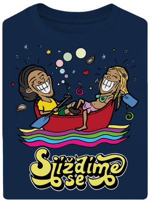 Sjíždíme se unisex tričko oversized Midnight Blue