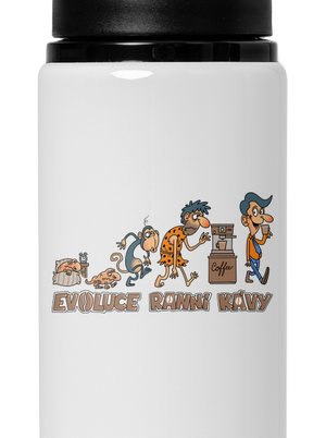 Evoluce ranní kávy lahev na vodu White