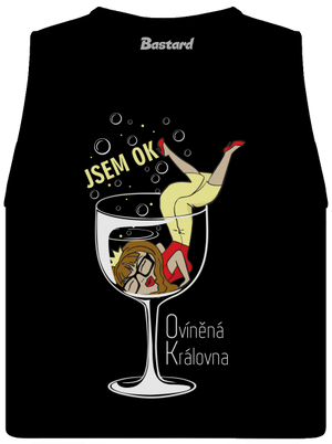 Ovíněná královna dámské tílko volné Black