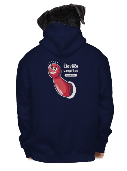 Člověče vzepři se pánská mikina na zip Navy