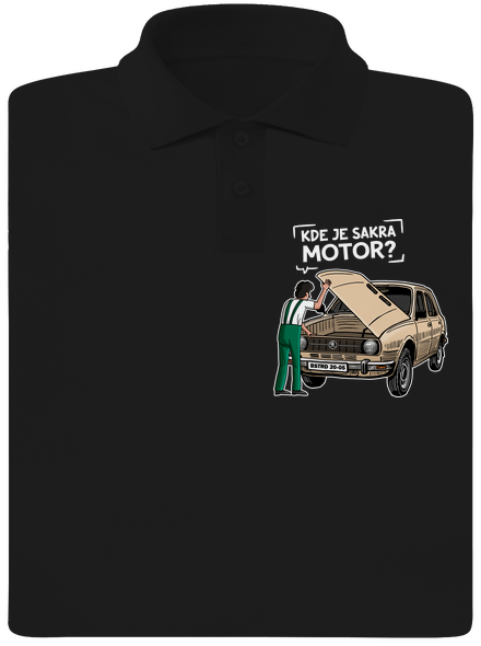 Kde je motor? pánská polokošile Black