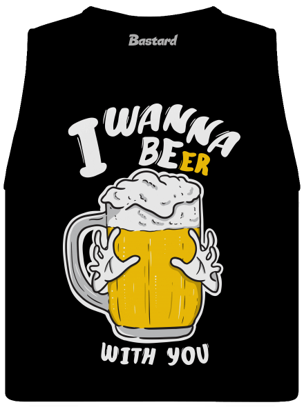 I wanna beer dámské tílko volné Black