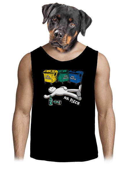 Tříděný odpad pánské tílko Black
