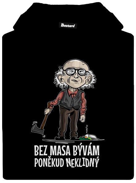 Neklidný bez masa pánská mikina klokanka Black