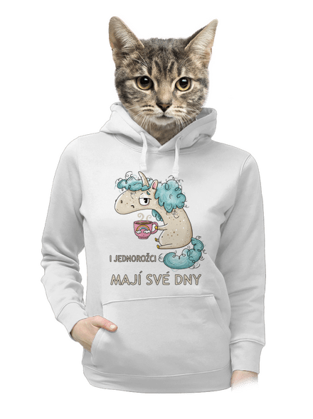 Jednorožci mají své dny dámská mikina klokanka White