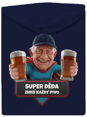 Super děda pánská mikina na zip Navy