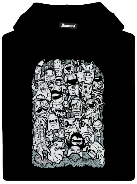 Doodle dětská mikina klokanka Black