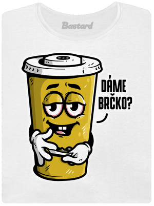 Dáme brčko? dámské tričko s lemem White