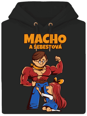 Macho a Šebestová unisex mikina premium Dark Black