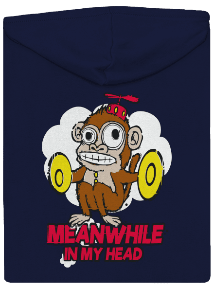 Monkey in my head pánská mikina na zip Navy
