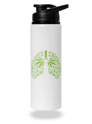 Ganja plíce lahev na vodu White