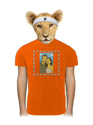 Simpsonovi z vlastní fotky dětské sportovní tričko Neon Orange