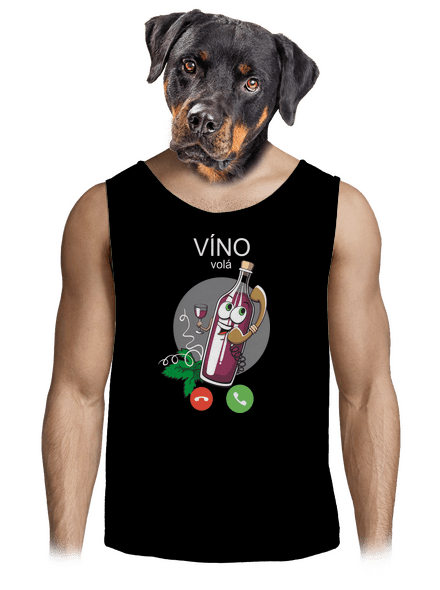 Červené víno volá pánské tílko Black
