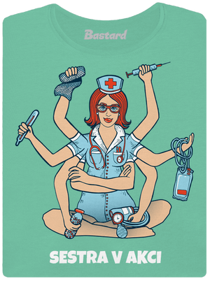 Sestra v akci dámské tričko premium Mint Mal