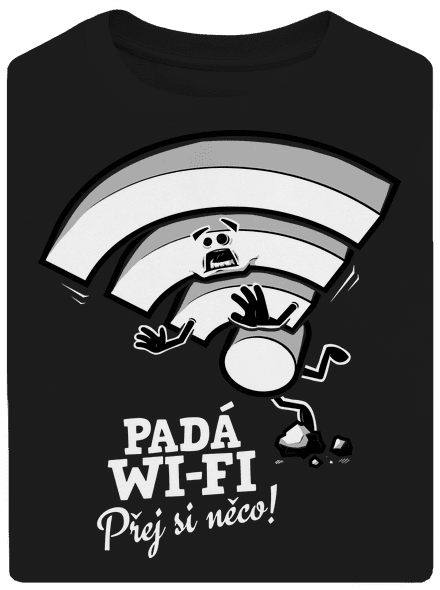 Padá wi-fi unisex tričko oversized Black