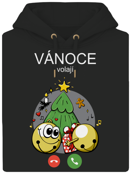 Vánoce volají unisex mikina premium Dark Black