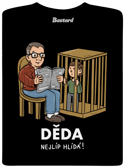 Děda hlídá pánské tričko Black