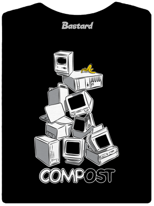 Compost dámské tričko s lemem Black