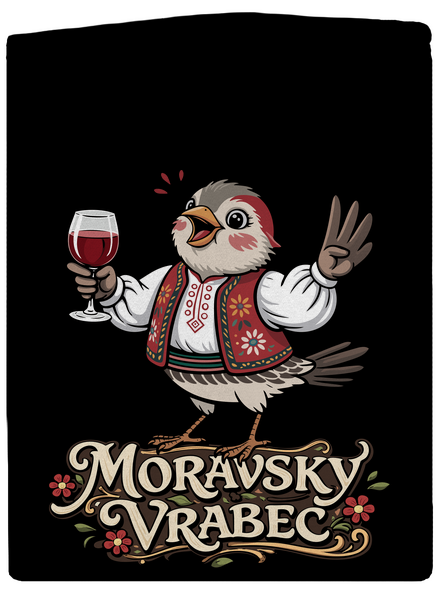 Moravský vrabec pánská mikina na zip Black
