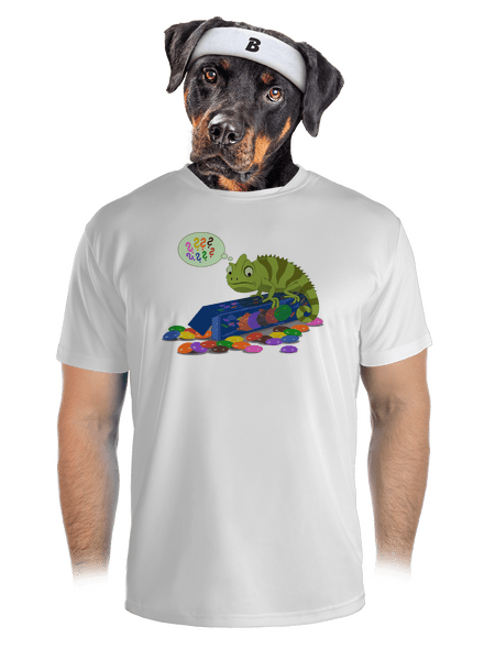 Zmatený chameleon pánské sportovní tričko White