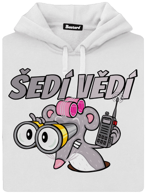 Šedí vědí - myš dámská mikina klokanka White