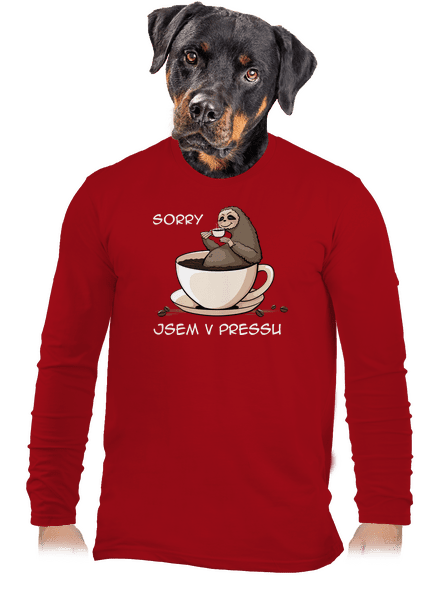 V pressu pánské dlouhý rukáv Red