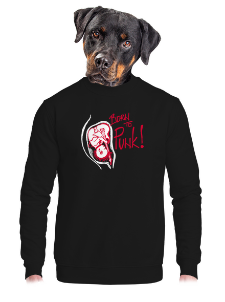Born to punk unisex mikina bez kapuce Black