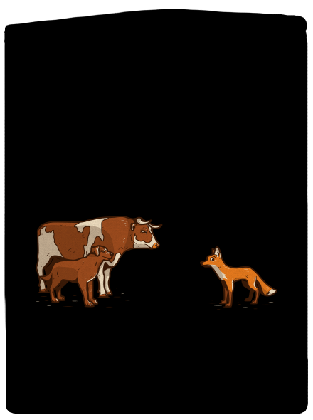 Vůl, pes a vulpes pánská mikina na zip Black