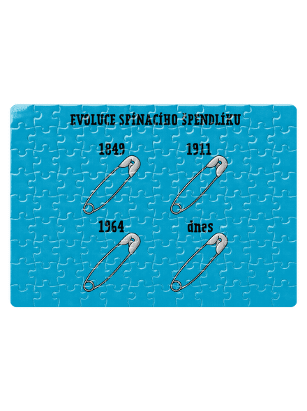 Evoluce spínacího špendlíku puzzle White