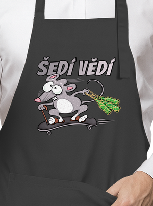 Šedí vědí - myšák zástěra Dark Grey