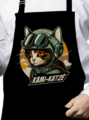 Kami-Katze zástěra Black