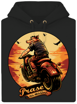 Prase na mašině unisex mikina premium Dark Black