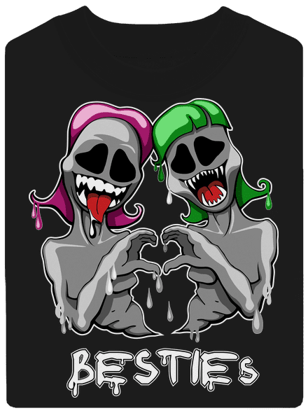 Besties unisex mikina bez kapuce Black