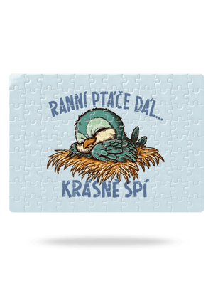 Ranní ptáče spí puzzle White
