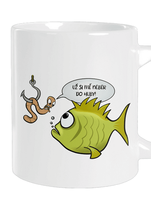 Ryba a žížala velký hrnek White