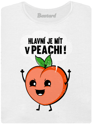 V peachi dámské tričko s lemem White