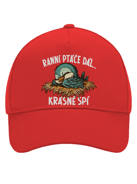 Ranní ptáče spí kšiltovka baseballka Classic Red
