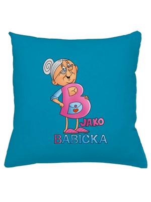 B jako babička polštář Blue Turquoise