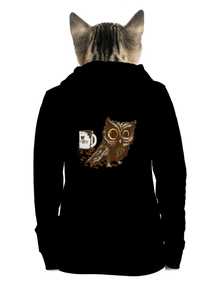 Sova na kofeinu dámská mikina na zip Black