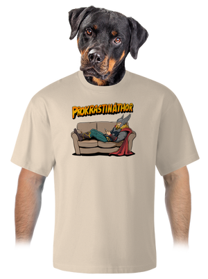 Prokrastináthor unisex tričko oversized Almond