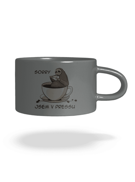 V pressu hrnek makronka Grey Macaron