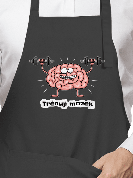 Trénuji mozek zástěra Dark Grey