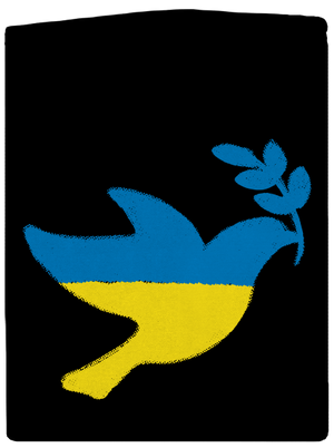 Ukrajina - Holubice obrys dámská mikina na zip Black