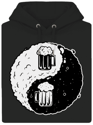 Jin Jang pivo unisex mikina premium Dark Black