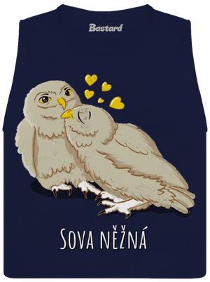 Sova něžná dámské tílko volné Navy
