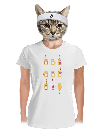 Meow dámské sportovní tričko White