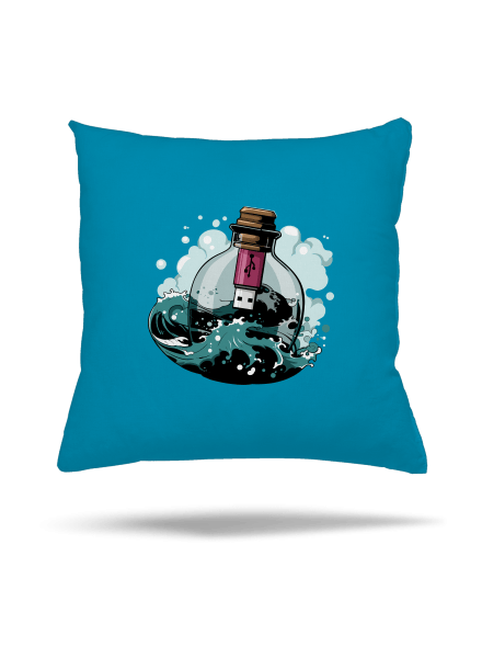 USB vzkaz v láhvi polštář Blue Turquoise