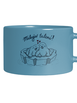 Miluju tulení hrnek makronka Blue Macaron