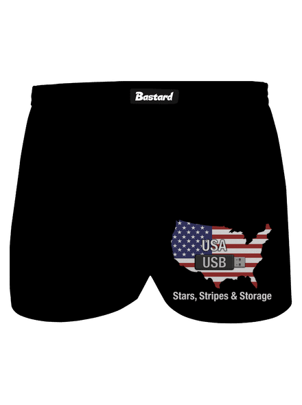 USA a USB pánské trenky Black